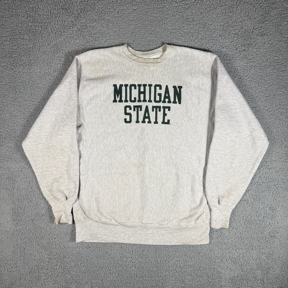 Vintage Michigan State Spartans Sweatshirt Mens 3XL Gray Champion Reverse Weave
